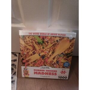 Rubber Chicken Madness Jigsaw Puzzle 1000 Piece W/Poster Archie McPhee NIB